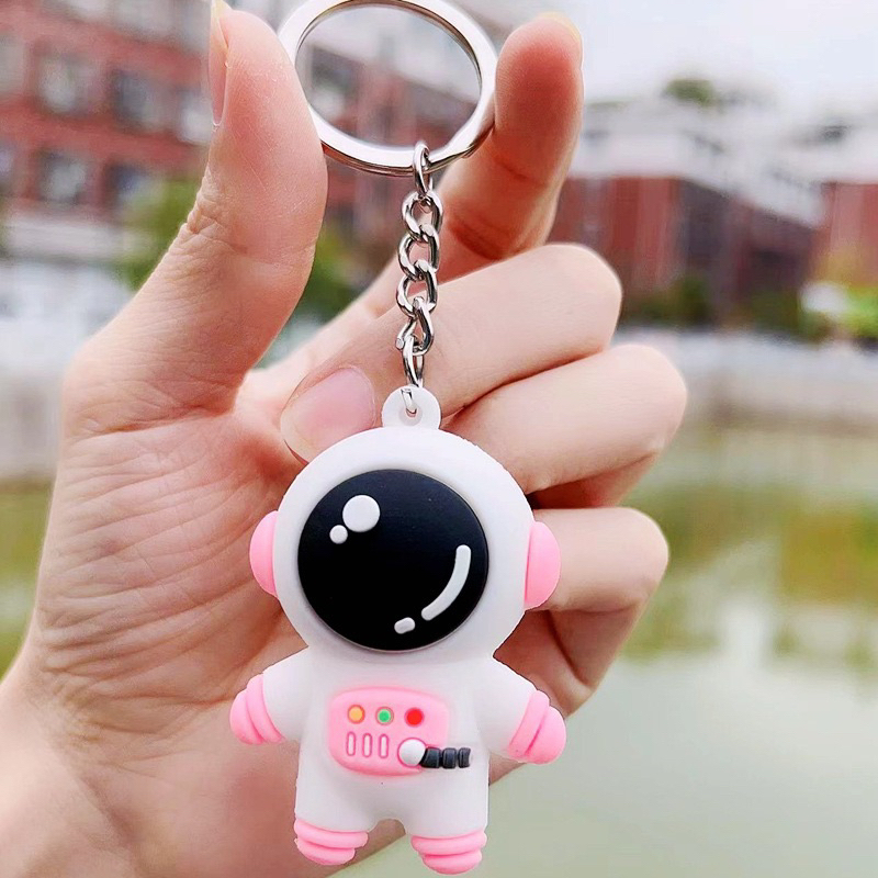 Móc Khoá Phi Hành Gia Xanh Hồng Dễ Thương, Móc Khoá Thiết Kế Đơn Giản