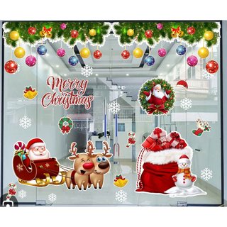 Combo decal noel khổ lớn trang trí giáng sinh 2024 dán kính, dán tường, decor nhà cửa, sẵn keo - vietdecor