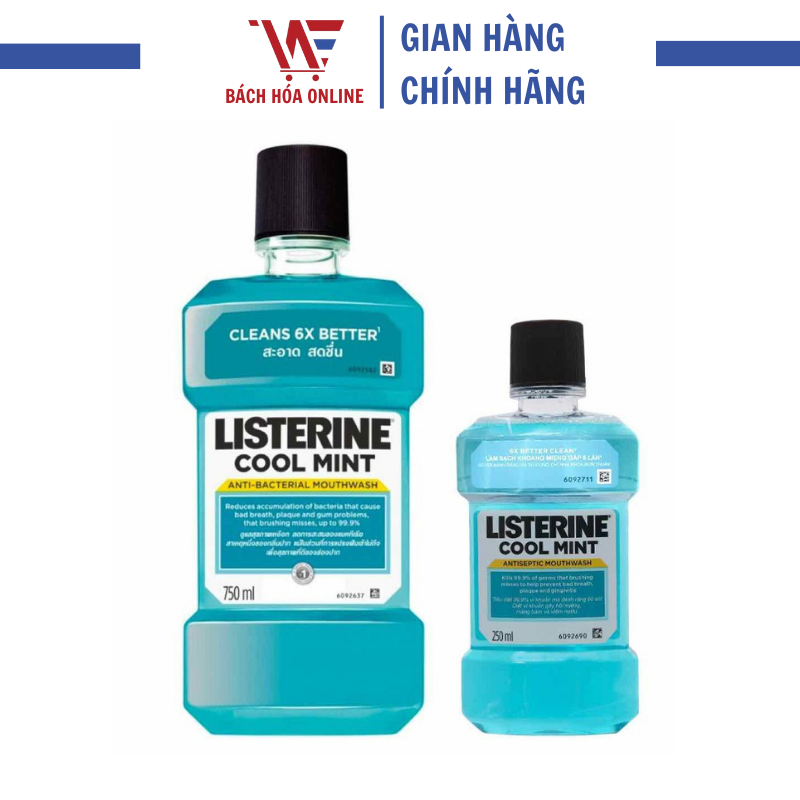 Nước Súc Miệng Listerine Thái Lan vị bạc hà dịu nhẹ bảo vệ răng chắc khỏe và thơm mát