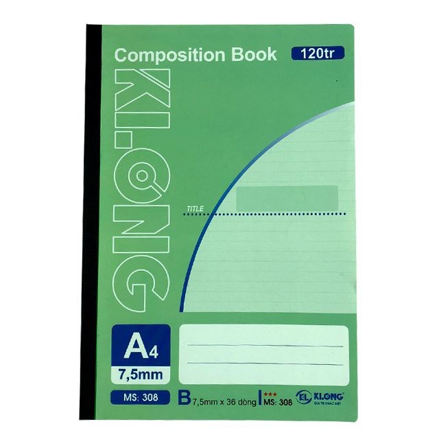 Sổ May Gáy Ghi Chép Kẻ Ngang Klong A4 120 Trang Mã số 308