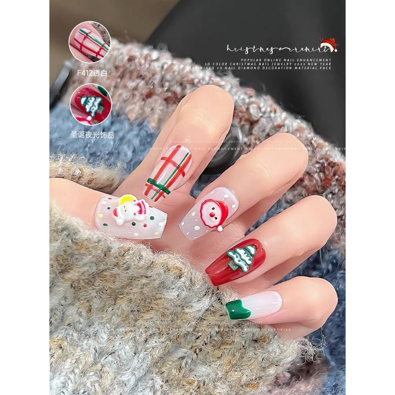 Set 20 Charms Giáng Sinh Noel Trang Trí Móng
