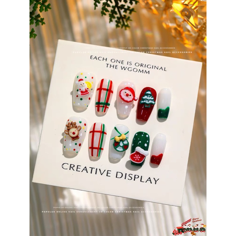 Set 20 Charms Giáng Sinh Noel Trang Trí Móng