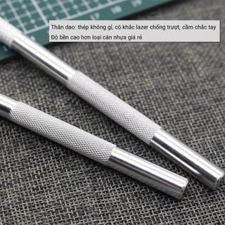 COMBO Dao cán tròn kèm 100 lưỡi dao khắc chạm trổ đa năng