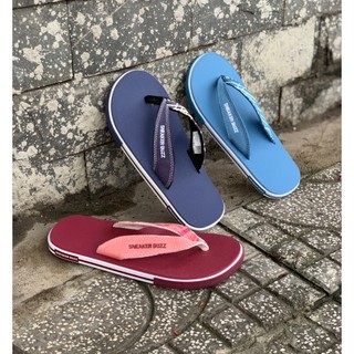 - dép sneaker buzz xanh navy / xanh nhạt / hồng quai họa tiết