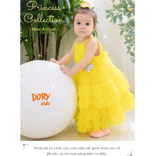 Váy đi đám cưới cho bé gái DORYKIDS váy công chúa đi tiệc cổ yếm siêu bồng xoè chất liệu cao cấp váy thiết kế