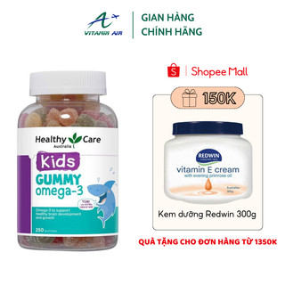 Kẹo dẻo tăng thị lực phát triển trí não Healthy Care Kids Gummy Omega-3 250 viên Úc