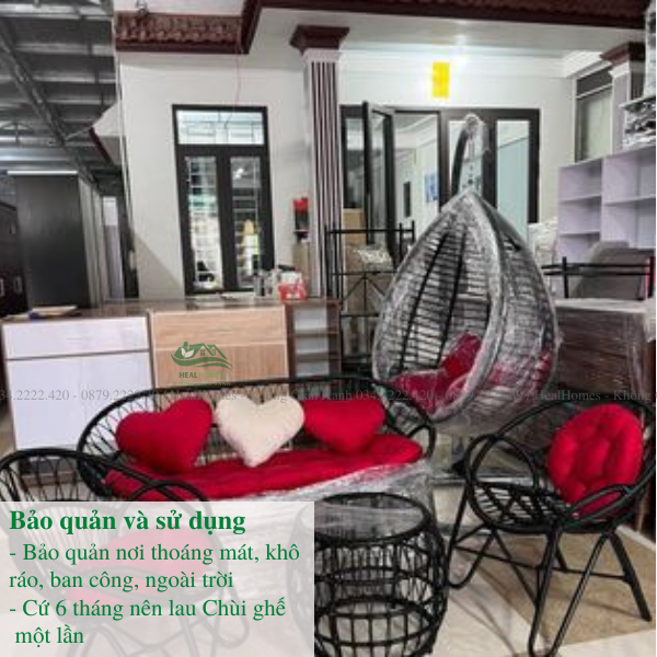 Bộ Bàn Ghế Putin Đuôi Công Healhome Sân vườn Song Mây Chất Liệu Nhựa Giả Mây Cao Cấp Và Khung Thép Bảo Bành 24 Tháng