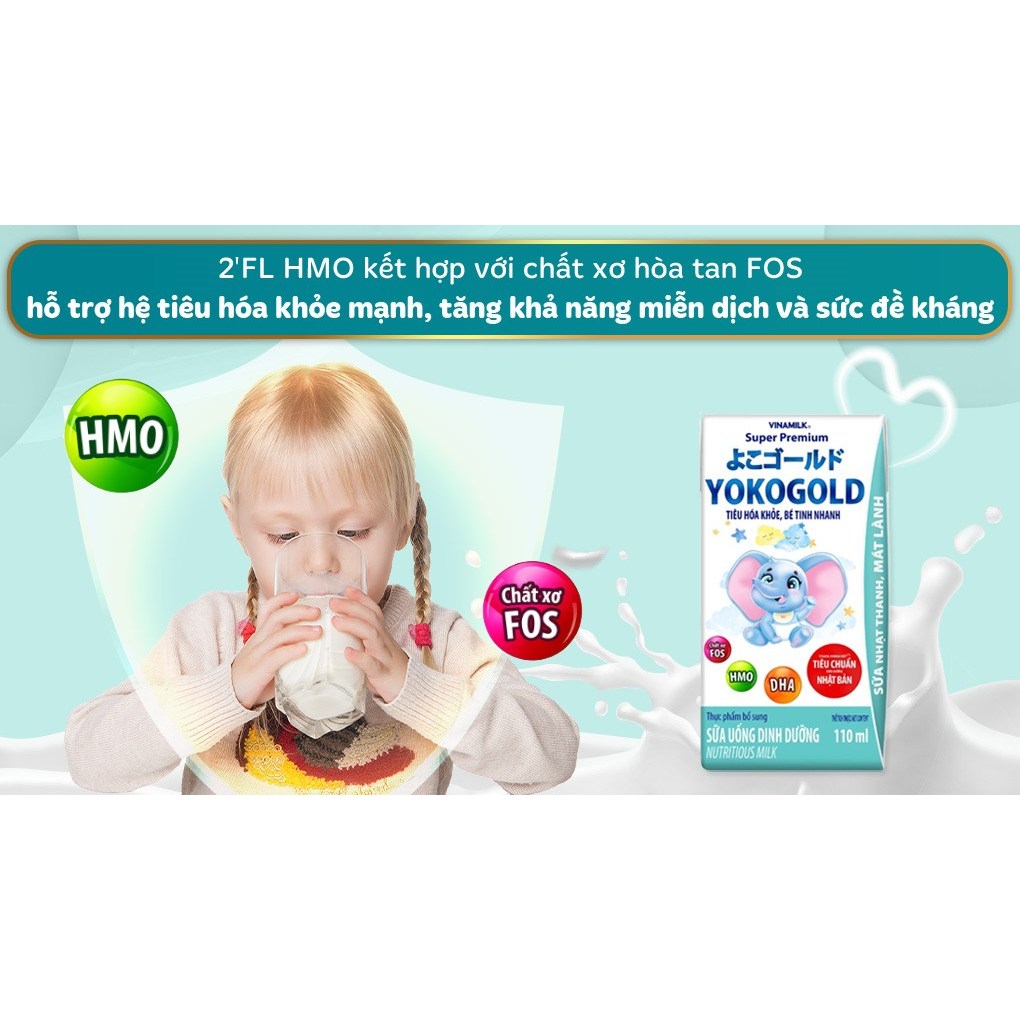 Combo 6 lốc  Sữa Bột Pha Sẵn Yoko với công thức nguyên nhận liệu từ Nhật Bản 110ml