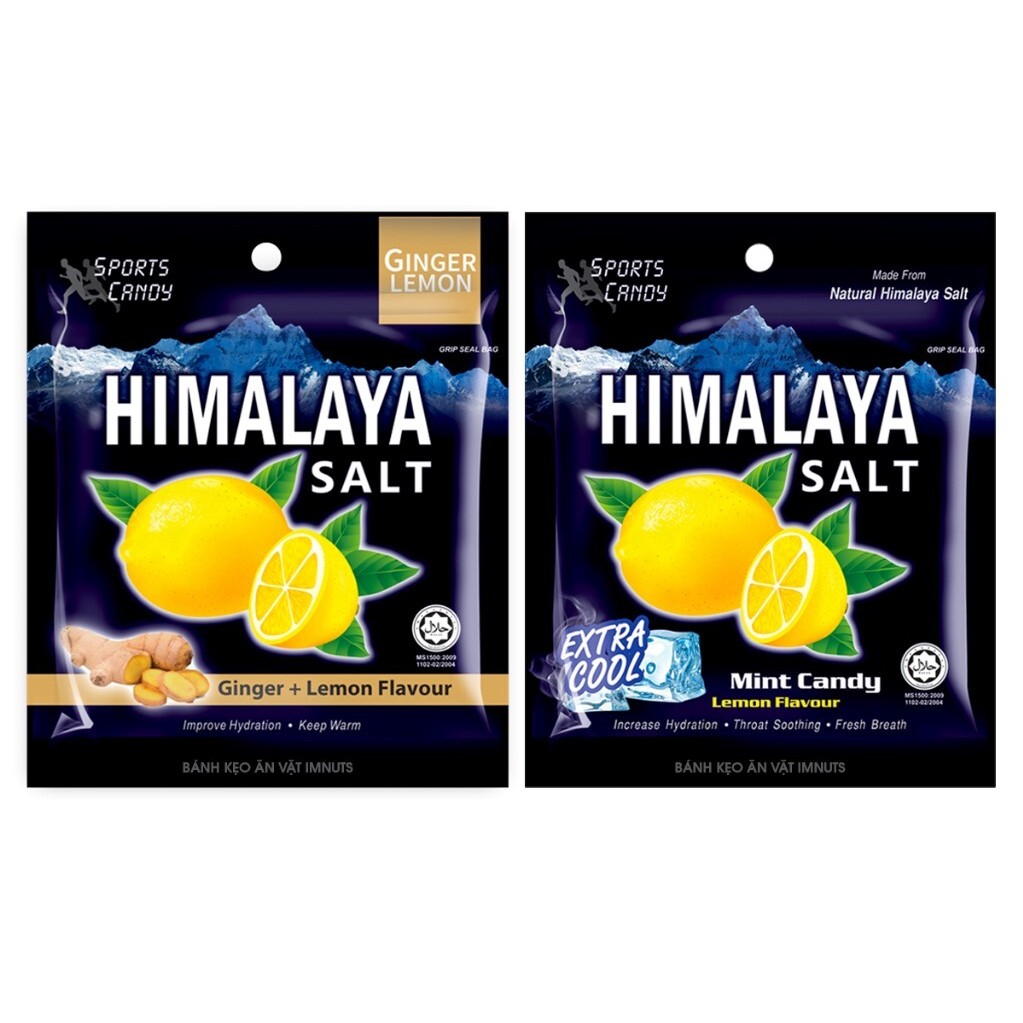 Kẹo bạc hà/ Gừng chanh muối Himalaya Salt- giúp bù khoáng cho cơ thể, thông cổ mát họng (Gói 15g)