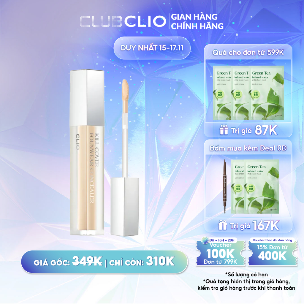 Kem Che Khuyết Điểm Clio Kill Cover Founwear Concealer 6g