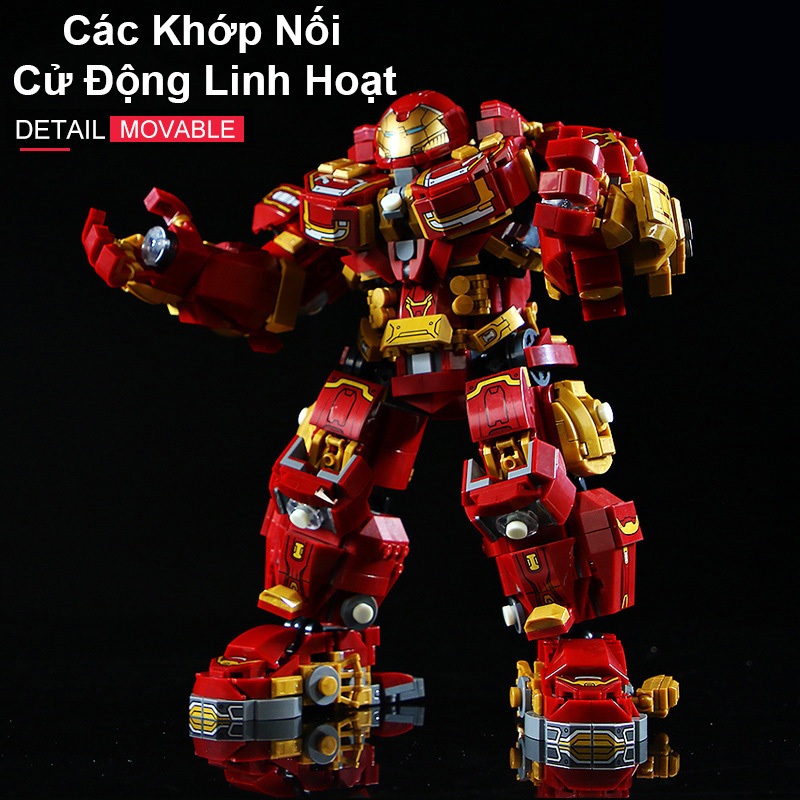 Đồ Chơi Lắp Ráp Kiểu Lego HulkBuster IRON Man Và Găng Tay Vô Cực Super Heros Mecha LY76066 Với 2000+ Mảnh Ghép
