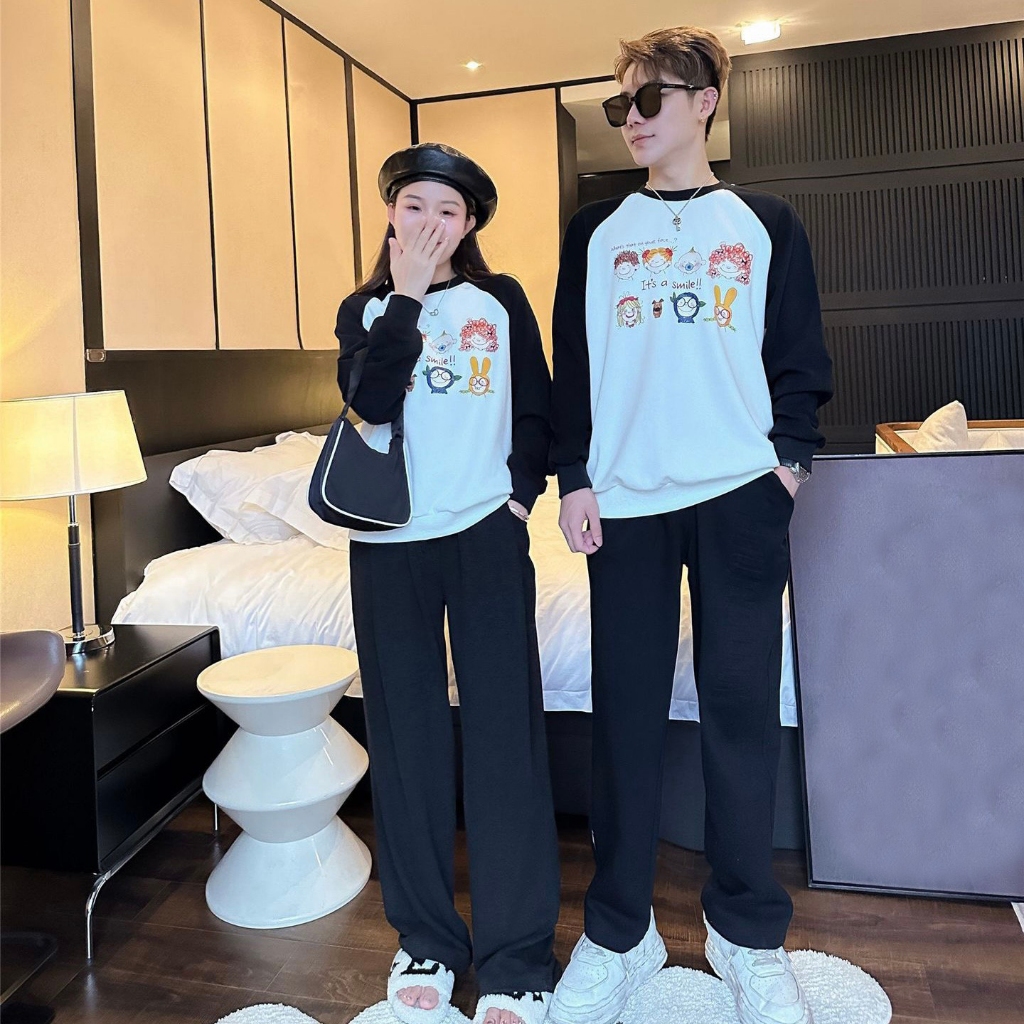 TE476 -Áo sweater gia đình hoạ tiết hoạt hình phối màu siêu đẹp chất nỉ ép 2 da dày dặn mềm mịn