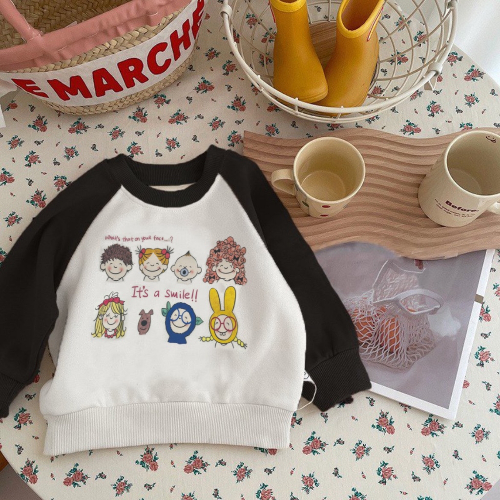 TE476 -Áo sweater gia đình hoạ tiết hoạt hình phối màu siêu đẹp chất nỉ ép 2 da dày dặn mềm mịn