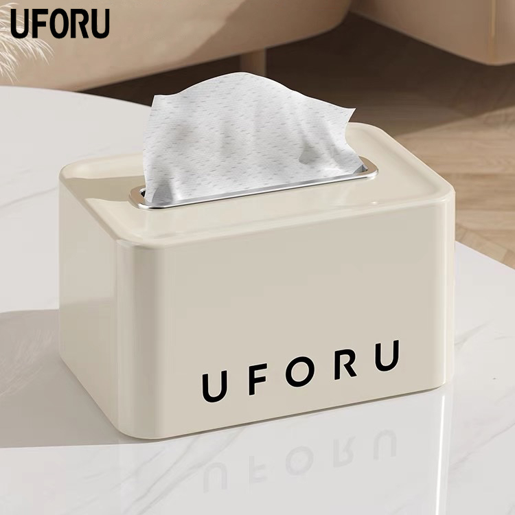 Hộp đựng giấy ăn hình vuông Uforu cao cấp, làm để bàn ăn bàn việc trên ô tô chất liệu cao cấp sang trọng UF483