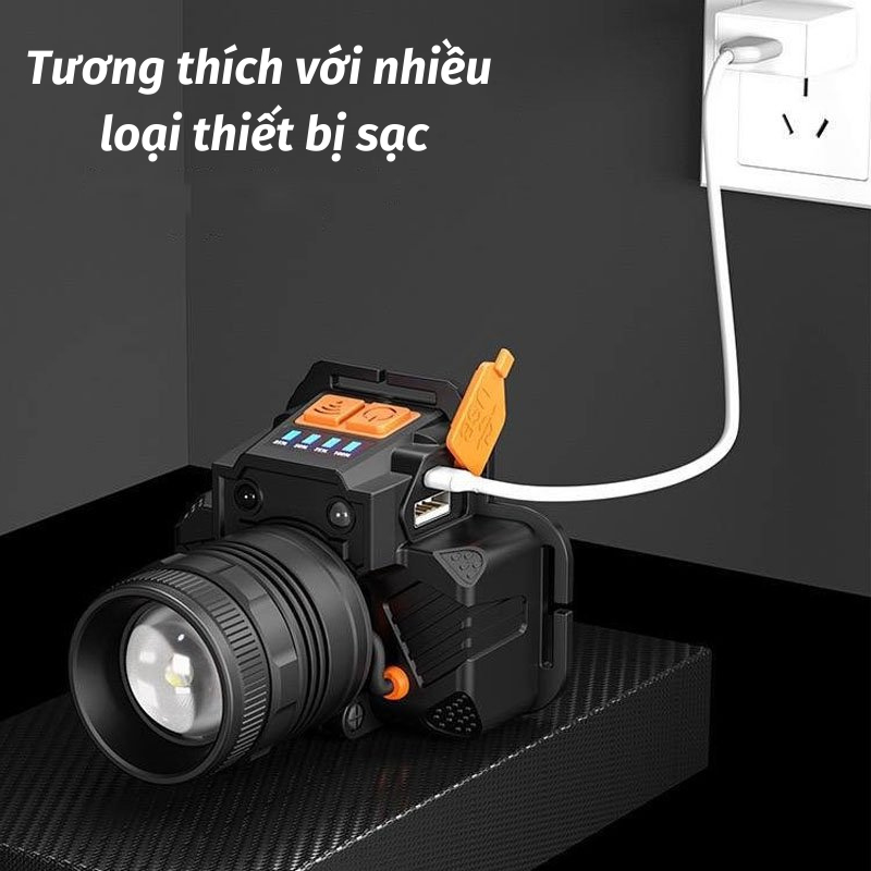 Đèn Pin Siêu Sáng Naomi Tiết Kiệm Điện Bật Tắt Cảm Ứng Thông Minh Zoom Xa Gần Tốt
