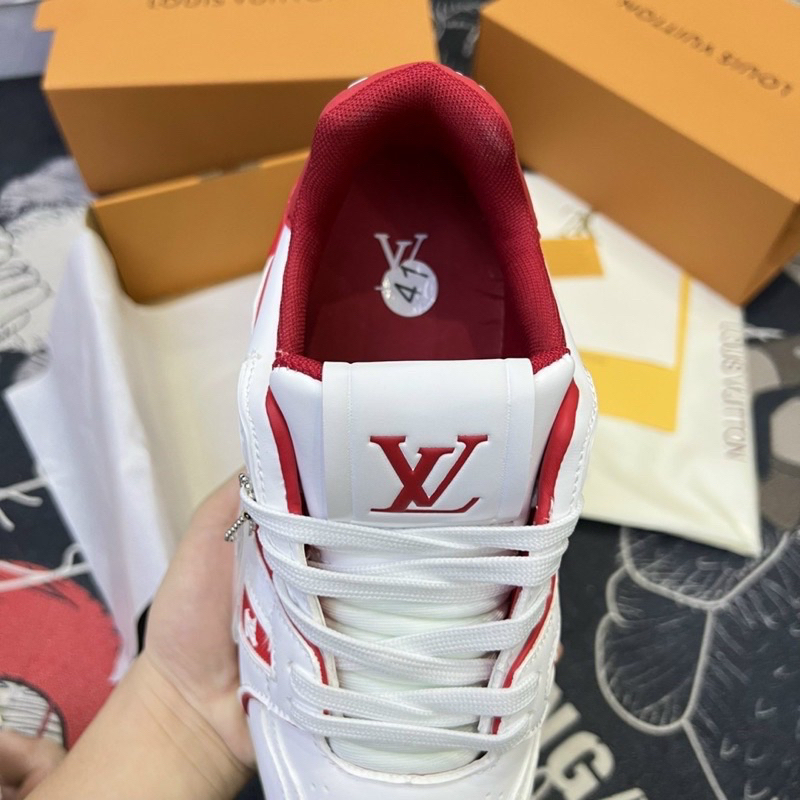 Giày LV Trainer 54 đỏ trắng, giầy thể thao sneaker louis vuitton 54 red white nam nữ da cao cấp phong cách FullBoxBill