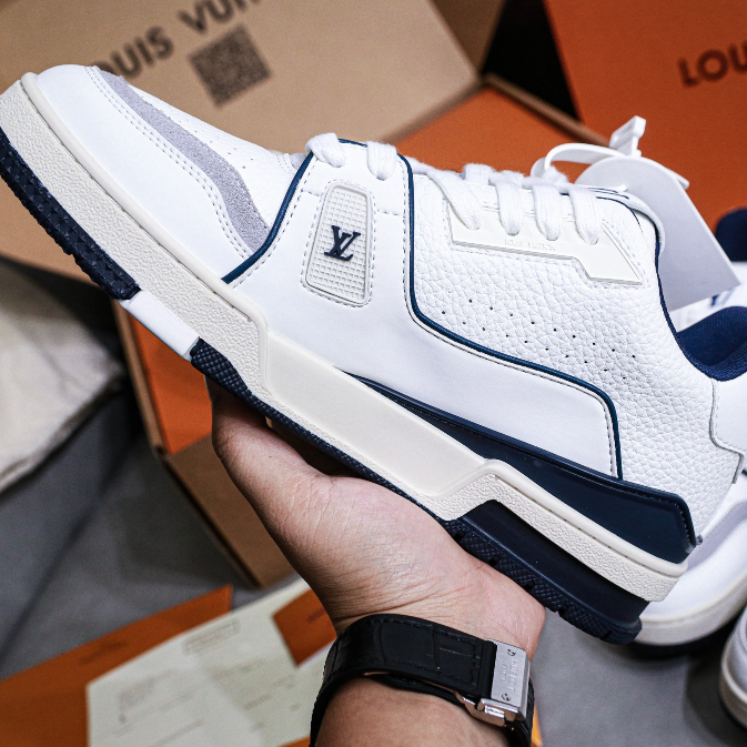 Giày LV Trainer 54 Xanh Than Navy, giầy sneaker nam nữ louis vuitton 54 hàng cao cấp phong cách trẻ trung mới về 2023
