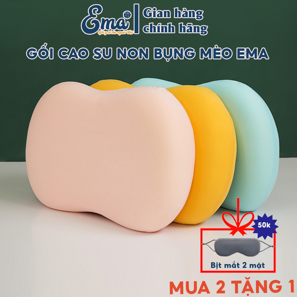 Gối đầu cao su non cho người lớn EMA - Kích thước 50x30x9cm - Êm ái - Thoải mái - Phong cách trẻ trung