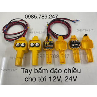 Tay bấm điều khiển cho máy tời 12V-24V, tay bấm dây, tay bấm từ xa, remote cho tời ác quy 12V, 24V