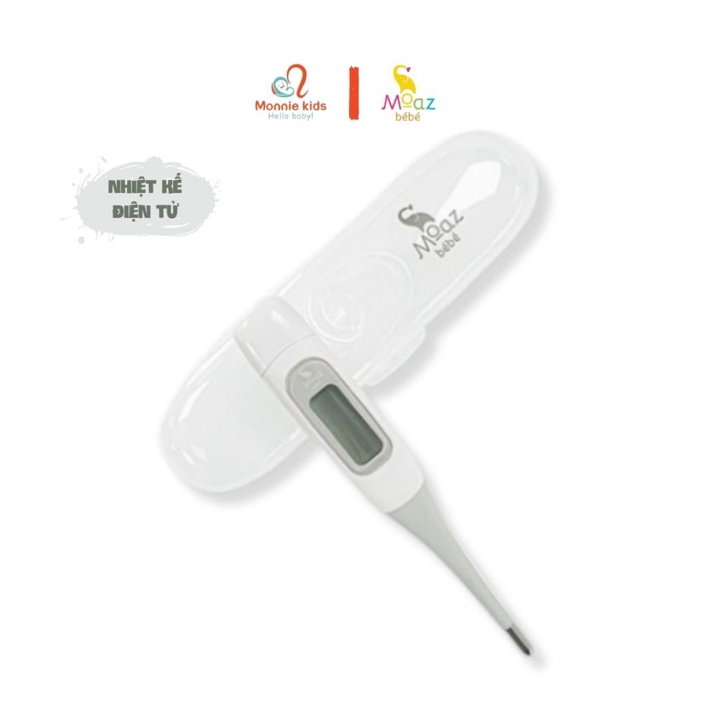 Nhiệt kế điện tử cho bé Moaz Bebe MB040 đo nhiệt kẹp nách màn hình Led - Monnie Kids