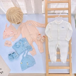 Bộ body cho bé sơ sinh chaang,cài giữa vải peptit