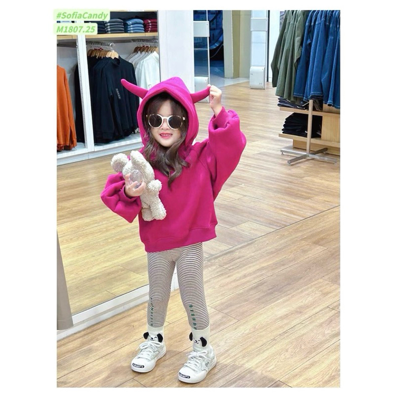 HTK- Áo nỉ 2 tai Sofia candy size 18/24m-11/12y