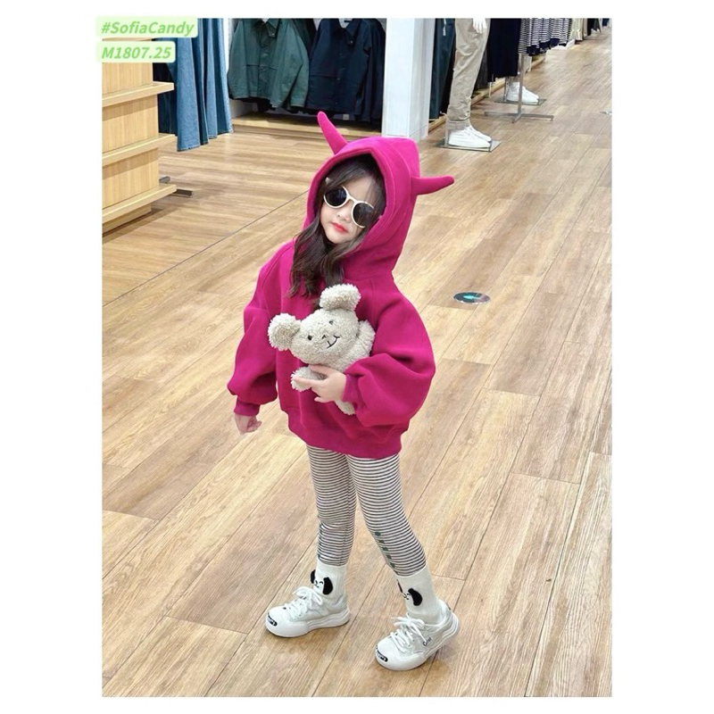HTK- Áo nỉ 2 tai Sofia candy size 18/24m-11/12y
