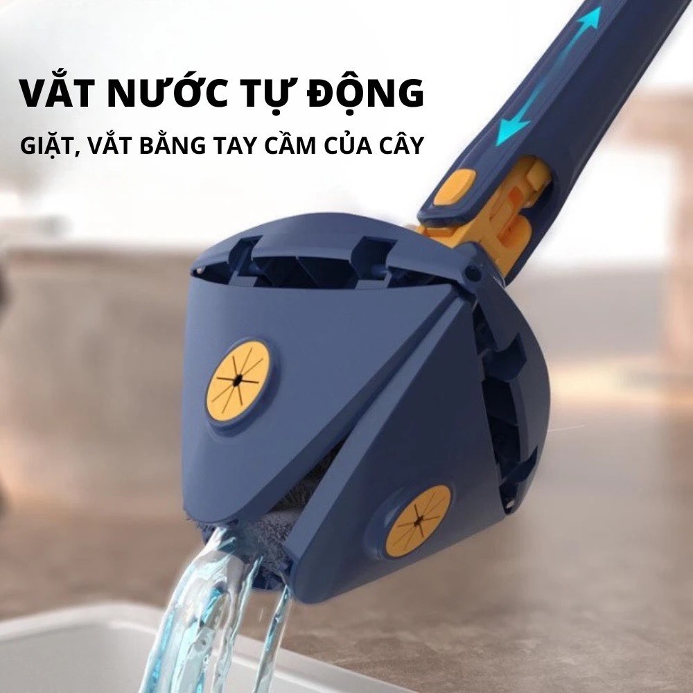 Cây Lau, Chổi Lau Nhà Tự Vắt Chữ X, Tam Giác Thông Minh Xoay 360 Độ - Lau Sàn, Lau Kính, Lau Trần Nhà Thông Minh Tự Vắt