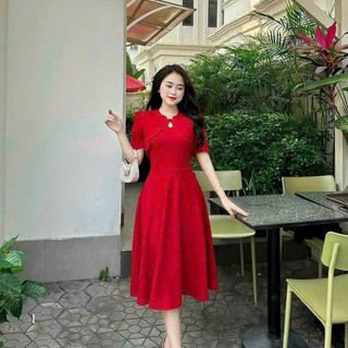 Đầm Xòe Thiết Kế Dự Tiệc Umi Cao Cấp XRT088