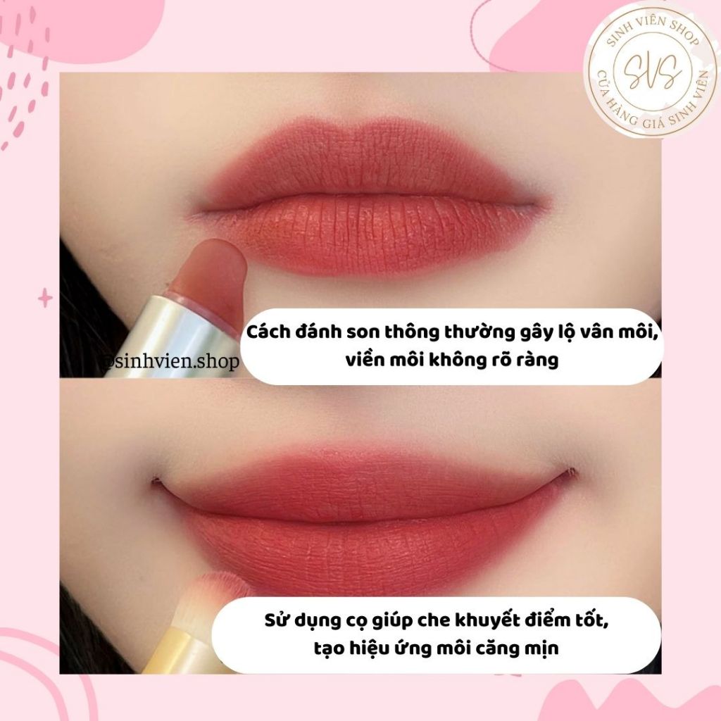 Cọ môi tán son và viền môi Gecomo G1101 G1102 phiên bản xanh lá