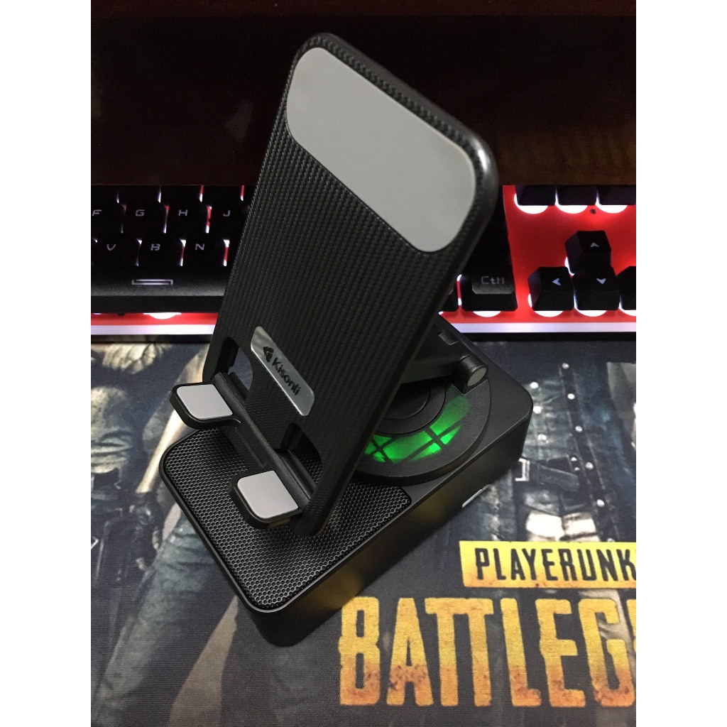 Loa Bluetooth kiêm giá đỡ điện thoại Kisonli M-1 LED 7 màu 3W*1