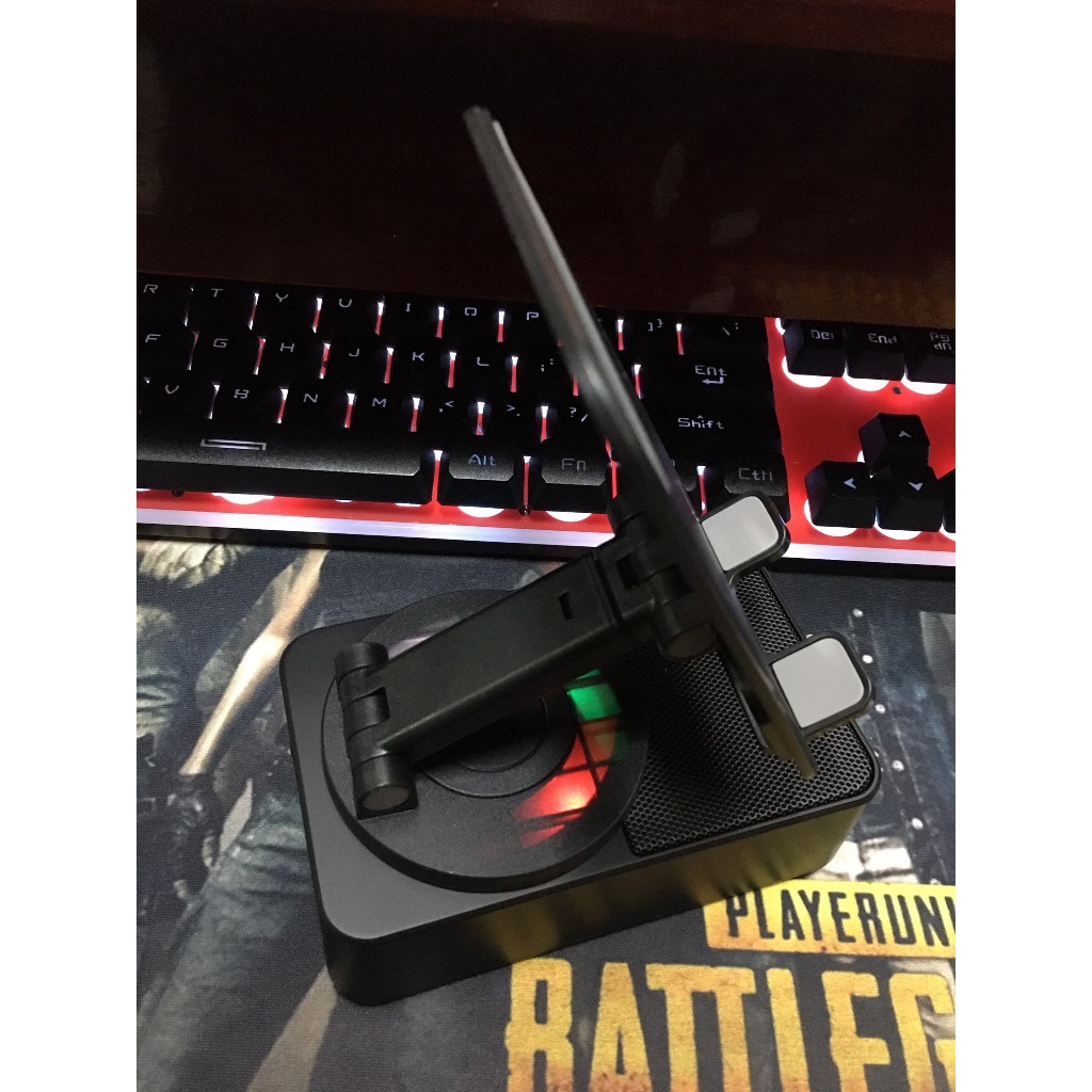 Loa Bluetooth kiêm giá đỡ điện thoại Kisonli M-1 LED 7 màu 3W*1