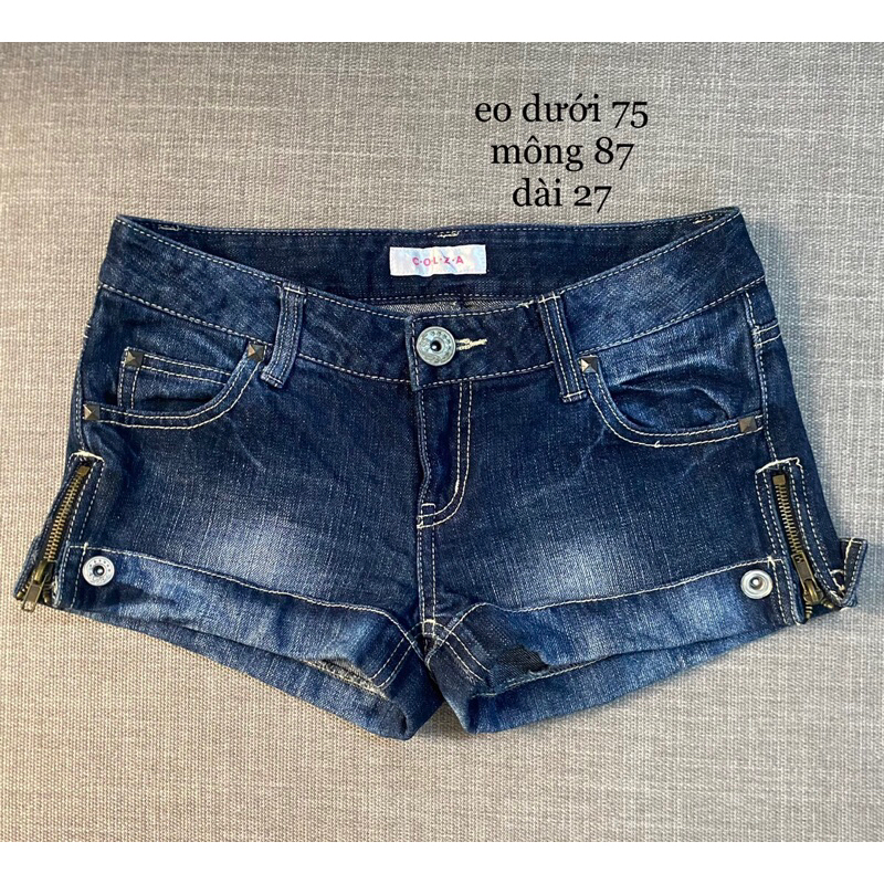 Quần jeans ngắn cạp thấp y2k 2hand / minishort jeans 2hand❣️