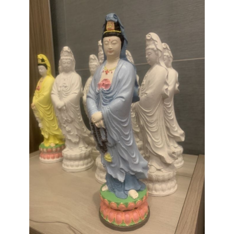 Tượng thạch cao chưa Sơn Màu Phật Quan Âm Bồ Tát cao 21cm.