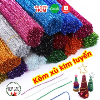 Kẽm kim tuyến kẽm nhung lông xù HOA GẠO GKX1 kẽm nhung kim tuyến làm hoa đủ màu handmade trang trí noel Tết