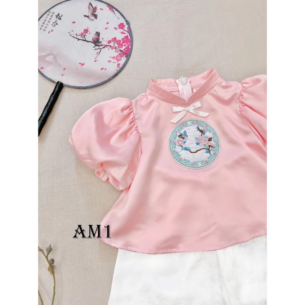 Bộ quần áo trẻ em TB399 Đồ bộ quần áo thêu hoa cho bé gái xinh xắn