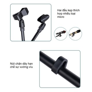 Chân để micro cao 3 chia tặng kèm 2 kẹp micro.