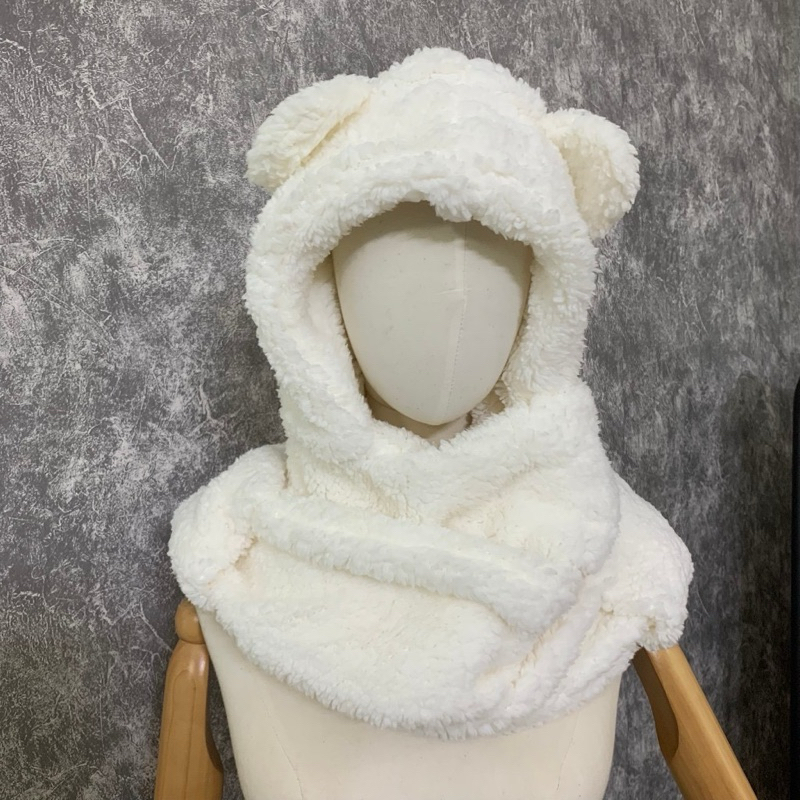 [LOẠI Đẹp] Mũ lông cừu tai gấu kèm khăn quàng cổ và găng tay ấm áp ulzzang Hàn Quốc