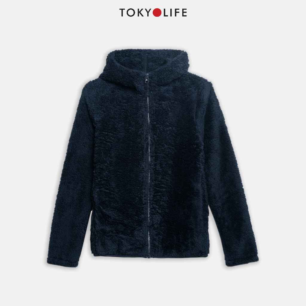 [CÓ MŨ - FORM NHỎ,TĂNG 1-2 SIZE] Áo khoác NỮ lông cừu nhân tạo mũ liền dài tay TOKYOLIFE C9FLJ507N