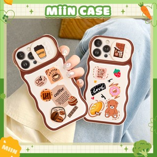 Ốp lưng iphone nắp trượt sóng Gấu Coffee 6/6plus/6s/6splus/7/7plus/8/8plus/x/xs/11/12/13/14/pro/max/promax/plus