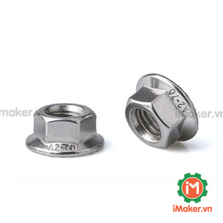 Đai ốc liền long đền inox, long đền khoá m3 m4 m5 m6 m8, gói 10 con