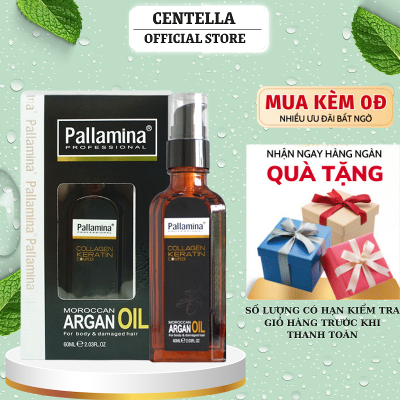 Tinh Dầu Dưỡng Tóc Cao Cấp PALLAMINA ARGAN OIL 60ML Phục Hồi Bảo Vệ Tóc | Centella.official
