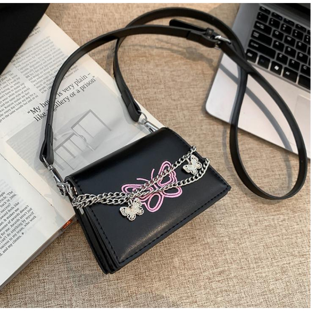 Túi xách nữ mini đeo chéo thời trang kèm móc gấu siêu xinh_TDC293