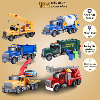 Đồ chơi ô tô mô hình cỡ lớn mô phỏng xe cứu hoả, xe cứu hộ, xe trộn bê tông, xe ben, xe cẩu có đèn nhạc Gauinfa