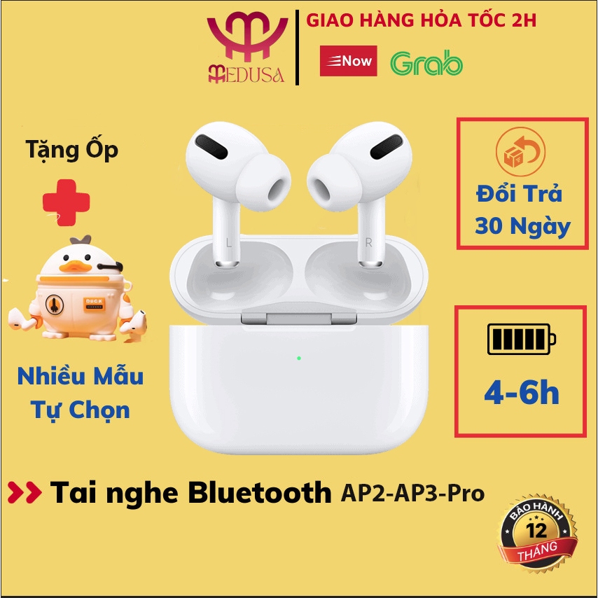 Tai Nghe Bluetooth Không Dây Pro2, Pro1,AP3,AP2 Cao Cấp Định Vị Đổi Tên Pin 6h Tự Động Kết Nối Cảm Ứng Chính Hãng MEDUSA