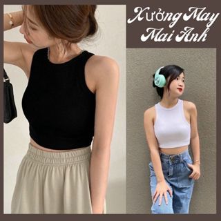  Áo Croptop Ba Lỗ Nữ Sát Nách Xưởng May Mai Anh Ôm Body Vải Cotton Co Giãn Tốt Áo Crotop Siêu Xinh 