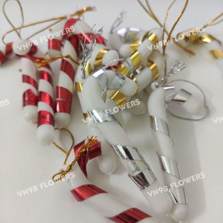 Que Kẹo Trang Trí Cây Thông Noel Kẽm Nhung, Kẹo Trang Trí Cây Thông Mini VN98 Flowers Có Ship Hỏa Tốc