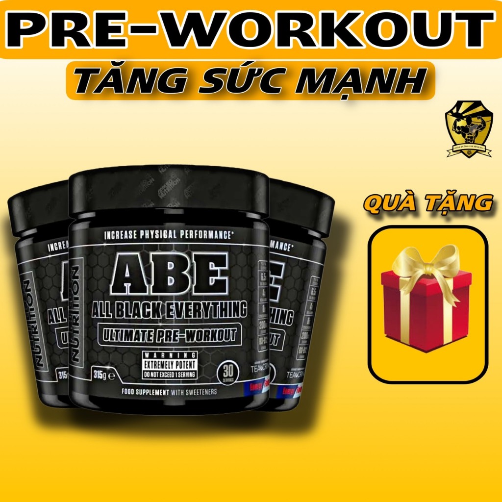 Pre Workout ABE (30sv) Hàng Date Mới 2024 Tăng Sức Mạnh, Thể Lực & Hỗ Trợ Tập Trung