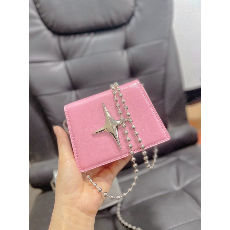 Túi Mini Túi Xách Nữ Túi Đeo Chéo Dây Đeo Xích Phối Ngôi Sao Trẻ Trung QG Store