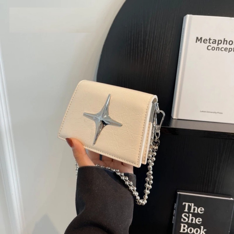 Túi Mini Túi Xách Nữ Túi Đeo Chéo Dây Đeo Xích Phối Ngôi Sao Trẻ Trung QG Store